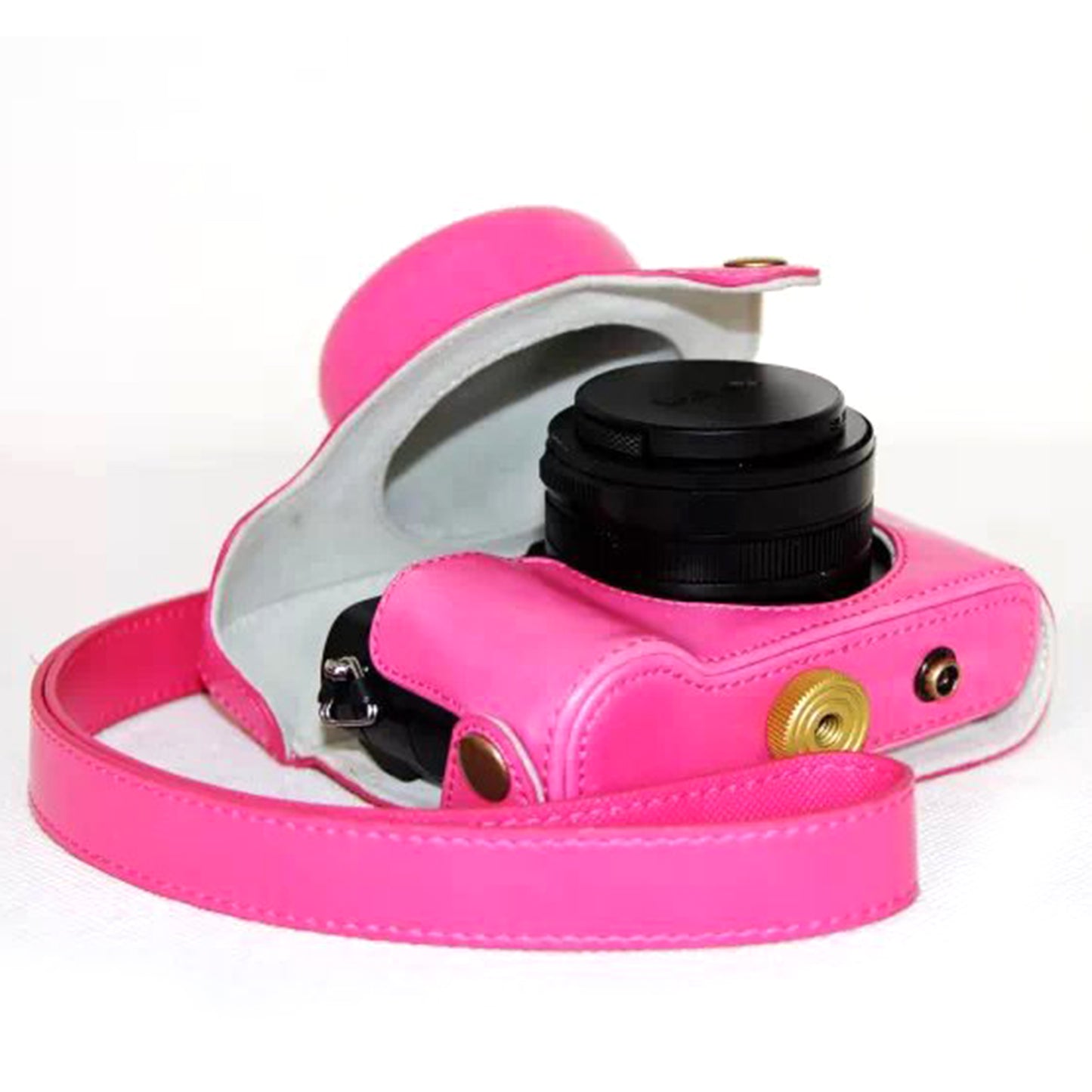 PU Leather Camera Bag Protective Case Cover for Panasonic LX100 - Rose