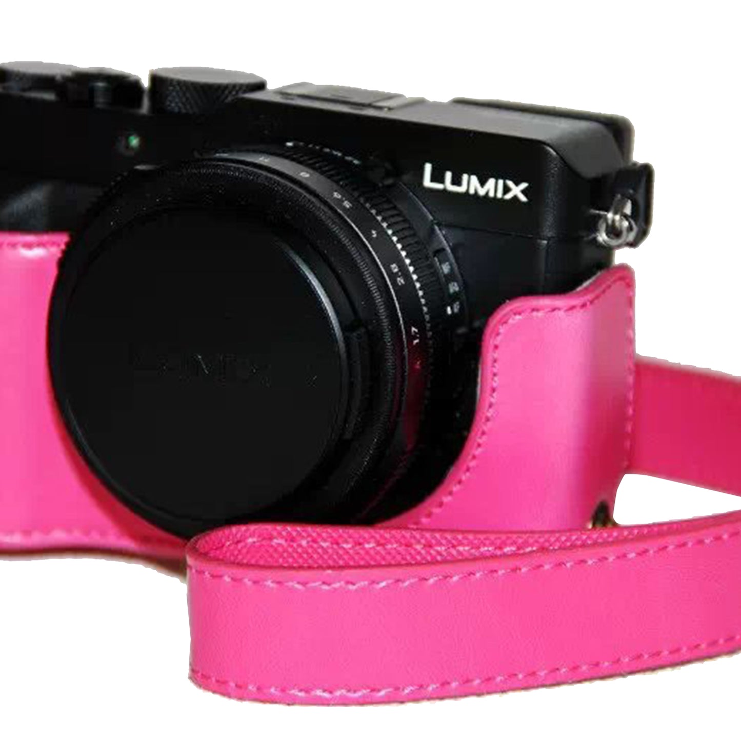 PU Leather Camera Bag Protective Case Cover for Panasonic LX100 - Rose