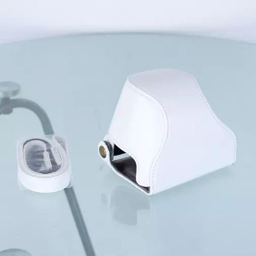 Protective Leather Camera Cover with Shoulder Strap for Nikon J5 with 10-30mm Lens (Taiwan Version) - White