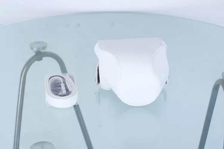 Protective Leather Camera Cover with Shoulder Strap for Nikon J5 with 10-30mm Lens (Taiwan Version) - White
