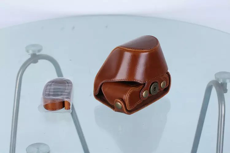 Leather Camera Protective Case with Shoulder Strap for Nikon J5 with 10-30mm Lens (Taiwan Version) - Brown