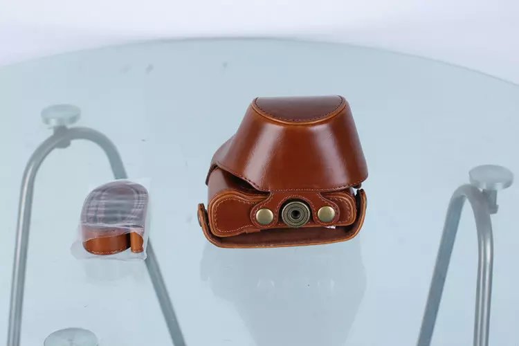 Leather Camera Protective Case with Shoulder Strap for Nikon J5 with 10-30mm Lens (Taiwan Version) - Brown