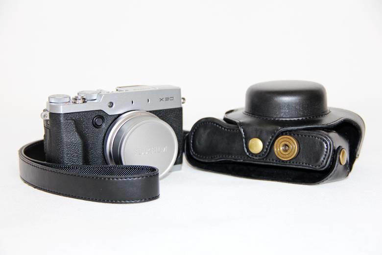 PU Leather Camera Bag Protective Case Cover for Fujifilm X30 - Black