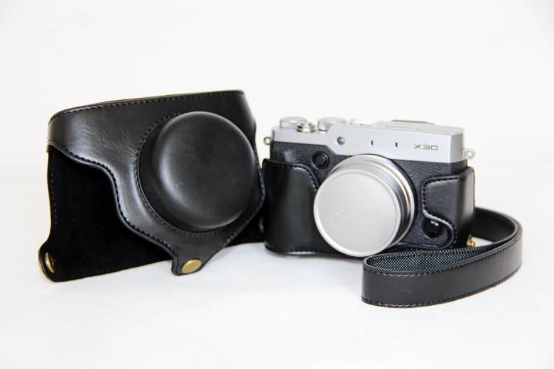 PU Leather Camera Bag Protective Case Cover for Fujifilm X30 - Black