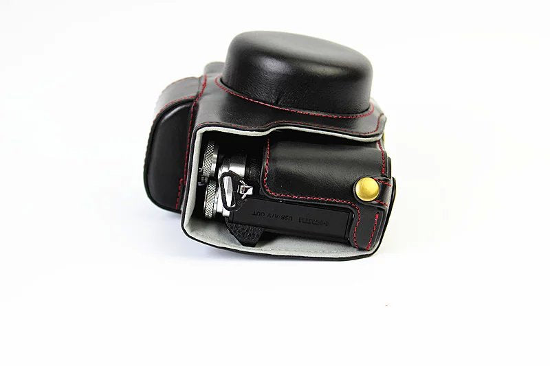 PU Leather Camera Protective Case + Strap for Olympus EM10/EM10II Digital Camera - Black