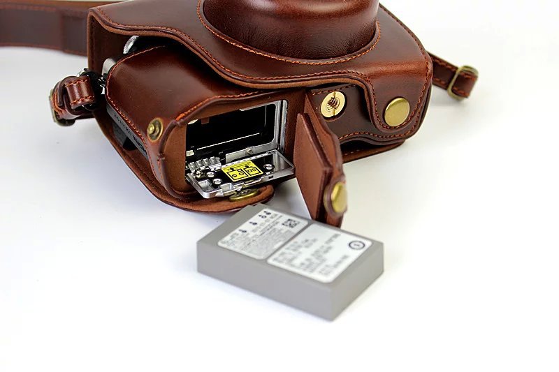 PU Leather Camera Protective Cover + Strap for Olympus EM10/EM10II Digital Camera - Coffee