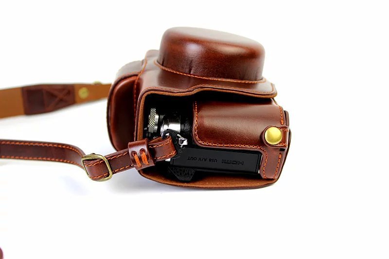 PU Leather Camera Protective Cover + Strap for Olympus EM10/EM10II Digital Camera - Coffee