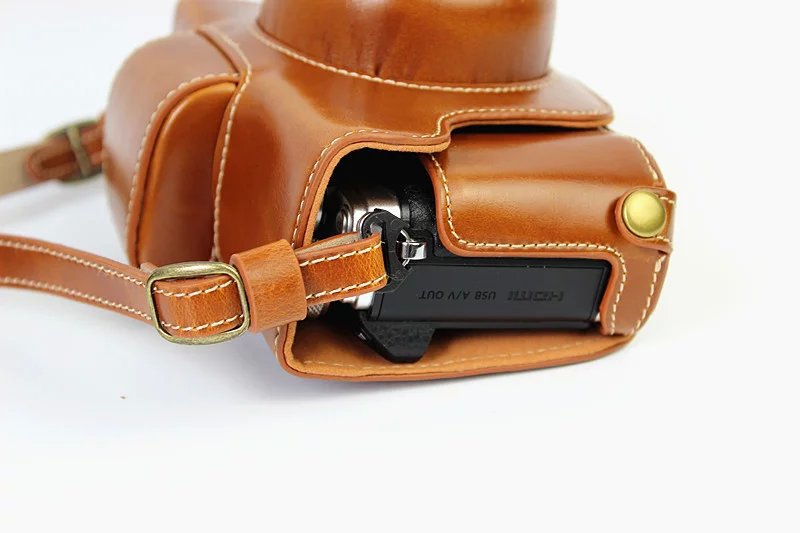 PU Leather Camera Protective Shell + Strap for Olympus EM10/EM10II Digital Camera - Brown