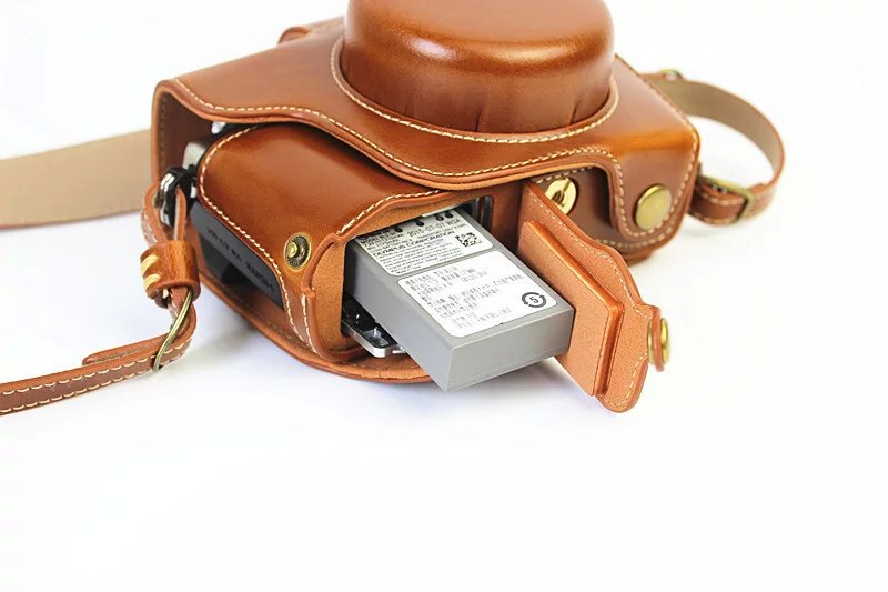 PU Leather Camera Protective Shell + Strap for Olympus EM10/EM10II Digital Camera - Brown