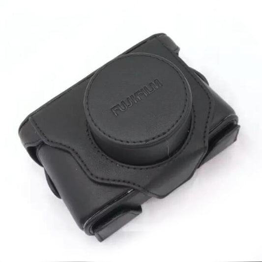 PU Leather Camera Protective Case Bag + Strap for Fuji X10/X20 Digital Camera - Black