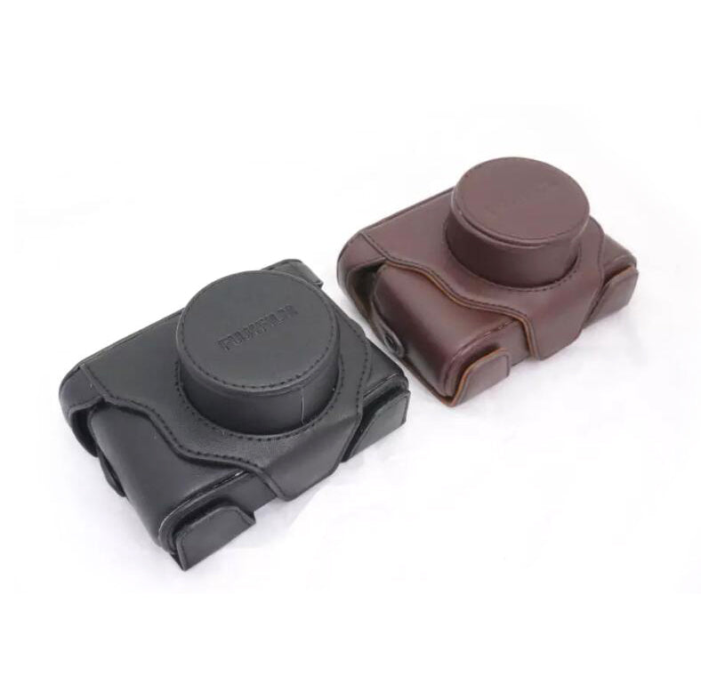 PU Leather Camera Protective Case Bag + Strap for Fuji X10/X20 Digital Camera - Black