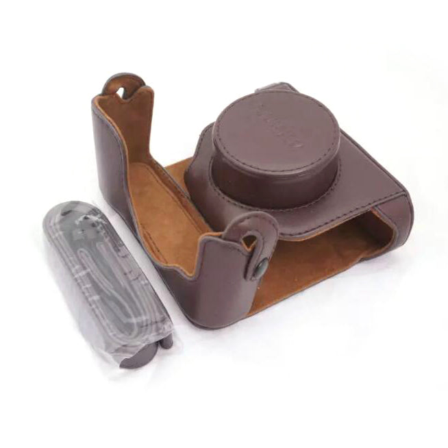 PU Leather Camera Protective Cover Shell + Strap for Fuji X10/X20 Digital Camera - Coffee