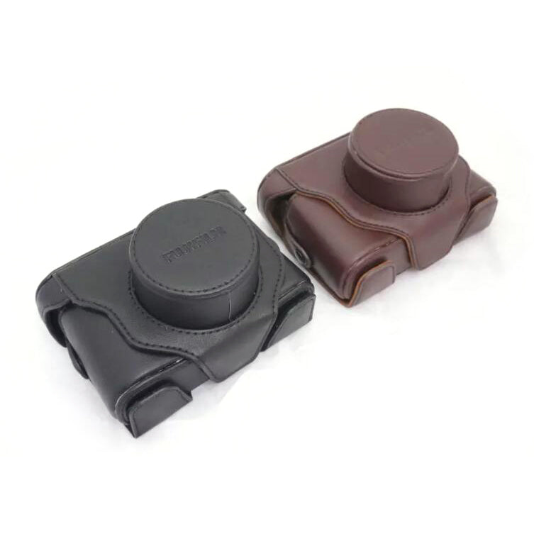 PU Leather Camera Protective Cover Shell + Strap for Fuji X10/X20 Digital Camera - Coffee