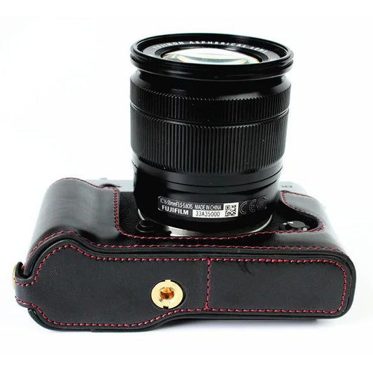 Protective Leather Camera Case Bag with Hollow Pad for Fujifilm XT10 / X-T10 - Black