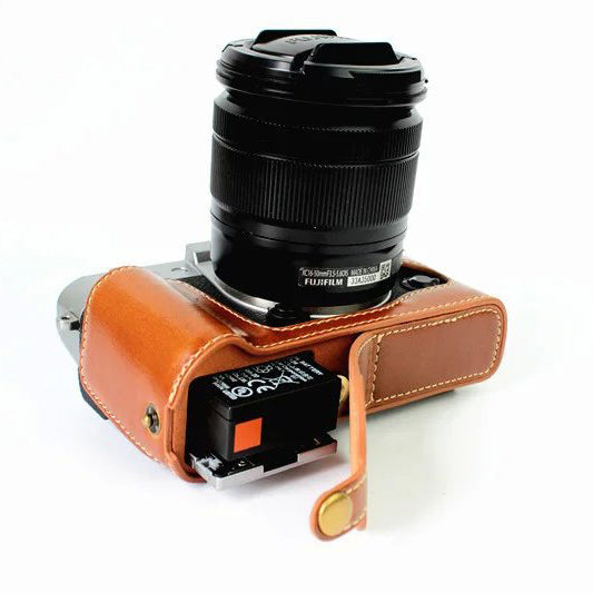 Protective PU Leather Camera Case Bag with Hollow Pad for Fujifilm XT10 / X-T10 - Brown