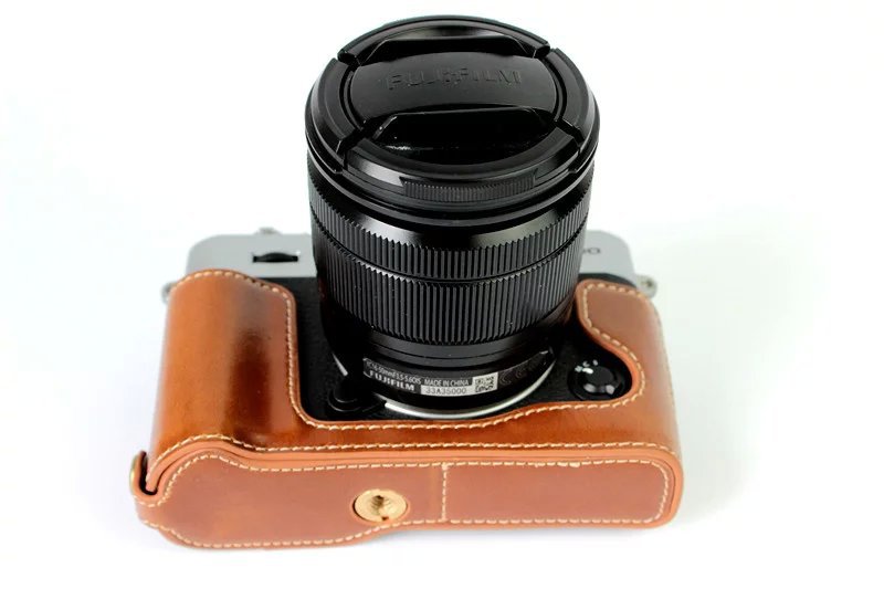 Protective PU Leather Camera Case Bag with Hollow Pad for Fujifilm XT10 / X-T10 - Brown