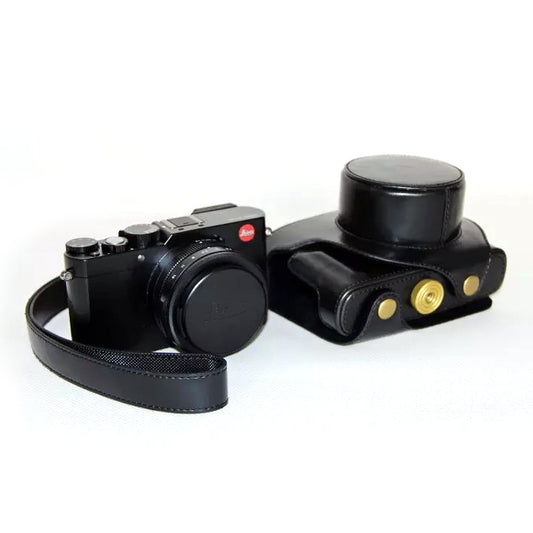 PU Leather Protective Camera Case + Strap for Leica D-LUX (Typ 109) Digital Camera - Black