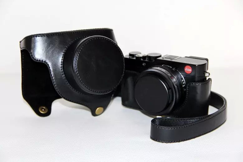PU Leather Protective Camera Case + Strap for Leica D-LUX (Typ 109) Digital Camera - Black