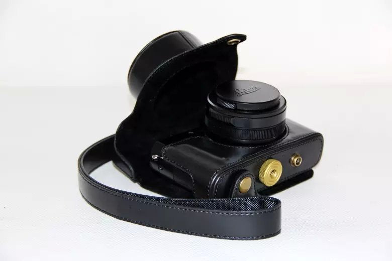 PU Leather Protective Camera Case + Strap for Leica D-LUX (Typ 109) Digital Camera - Black