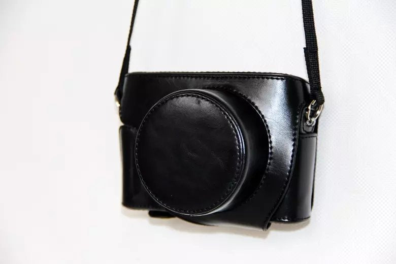 PU Leather Protective Camera Case + Strap for Leica D-LUX (Typ 109) Digital Camera - Black