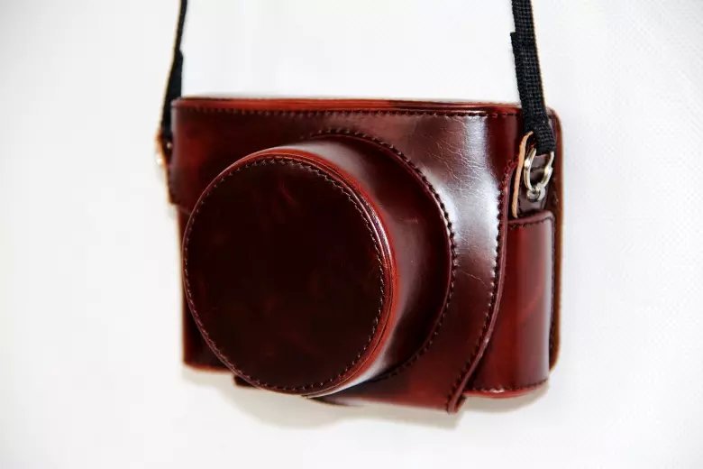 PU Leather Camera Protective Cover + Strap for Leica D-LUX (Typ 109) Digital Camera - Coffee