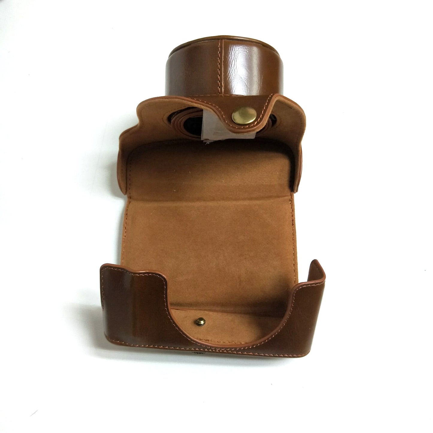 PU Leather Camera Bag + Strap for Leica D-LUX (Typ 109) Digital Camera - Brown