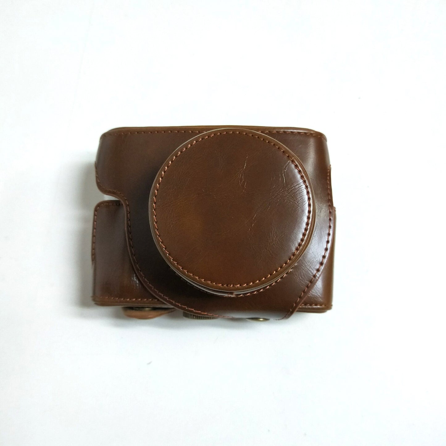 PU Leather Camera Bag + Strap for Leica D-LUX (Typ 109) Digital Camera - Brown