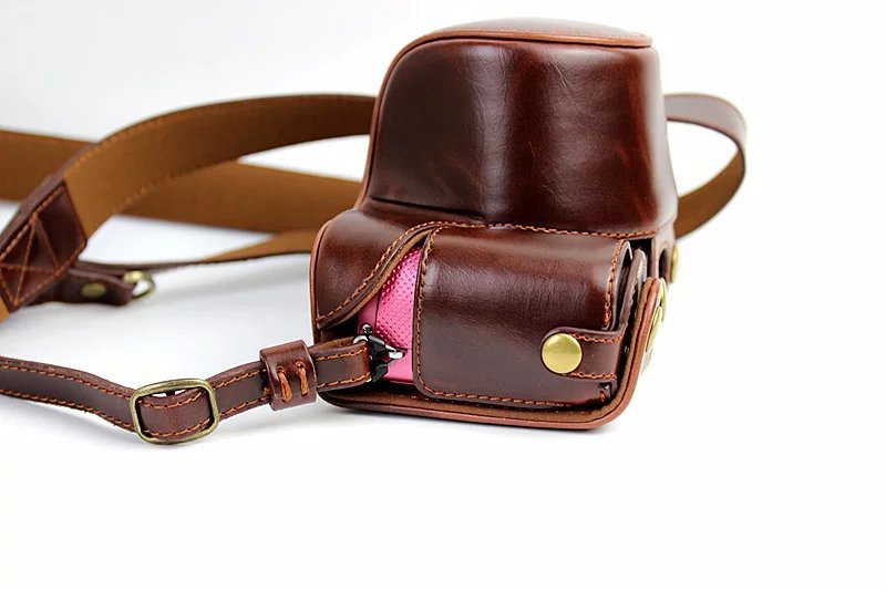 PU Leather Protective Case + Strap for Sony NEX-3N/Alpha a5000/Alpha a5100 with 16-50mm Lens - Coffee