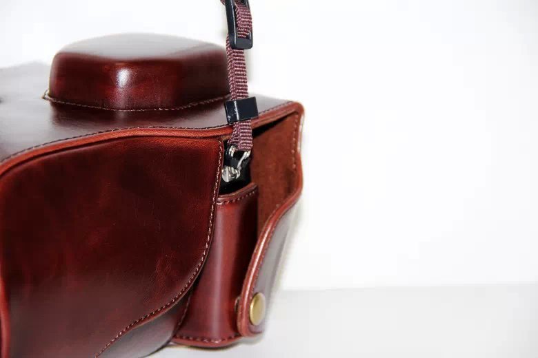 PU Leather Camera Protection Cover + Strap for Sony a7R with 28-70mm Lens - Coffee