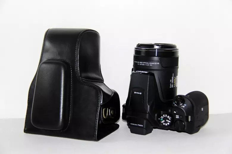PU Leather Camera Protection Case for Nikon Coolpix P900S  - Black
