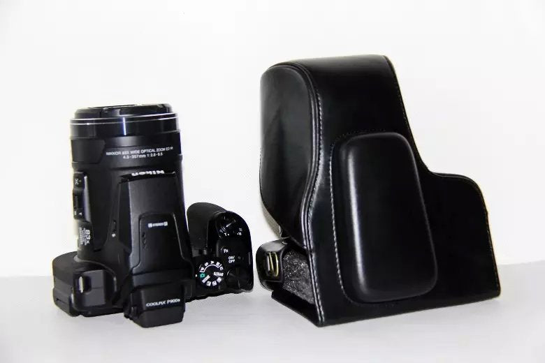 PU Leather Camera Protection Case for Nikon Coolpix P900S  - Black