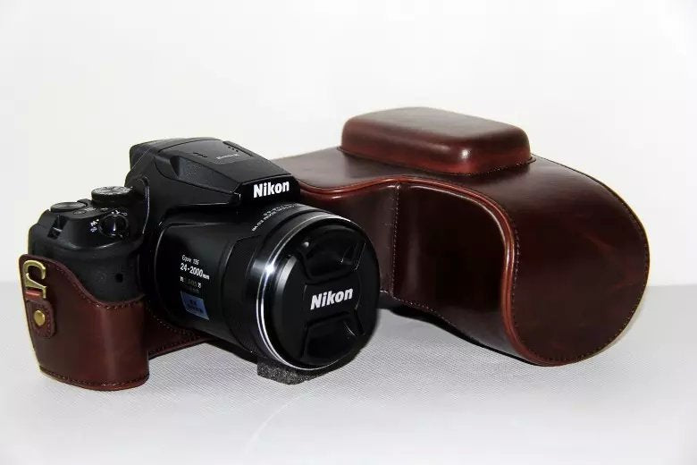 PU Leather Camera Protector Cover for Nikon Coolpix P900S  - Coffee