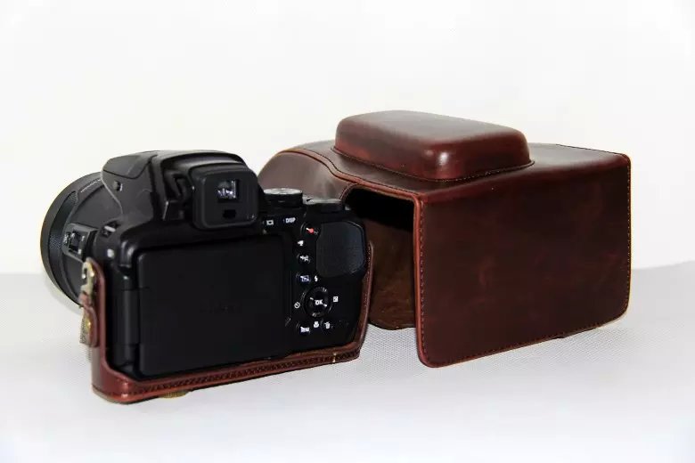 PU Leather Camera Protector Cover for Nikon Coolpix P900S  - Coffee