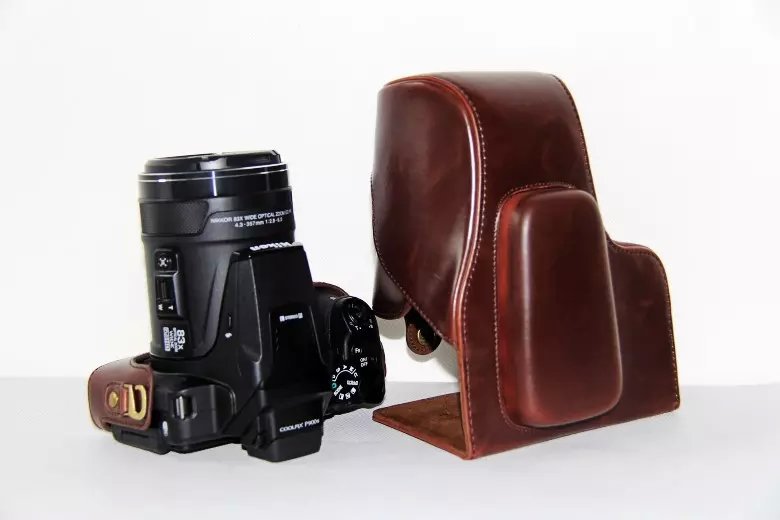 PU Leather Camera Protector Cover for Nikon Coolpix P900S  - Coffee