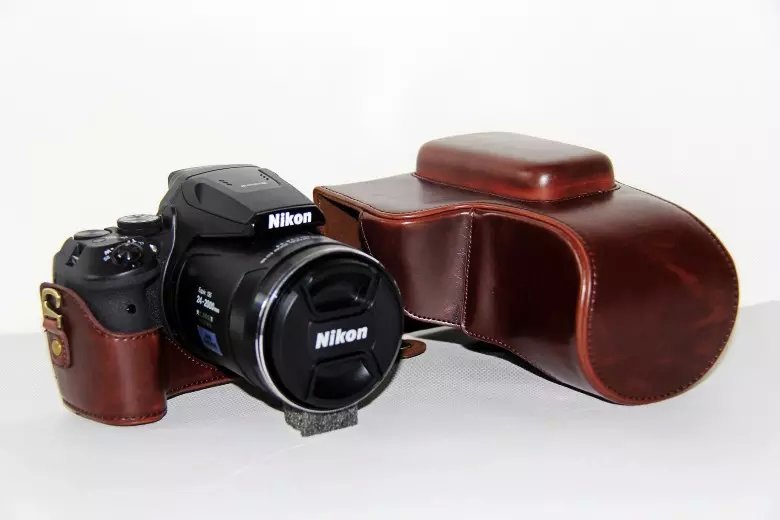 PU Leather Camera Protector Cover for Nikon Coolpix P900S  - Coffee