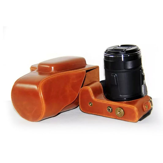 PU Leather Camera Pouch Case for Nikon Coolpix P900S  - Brown
