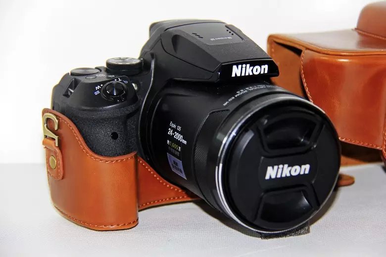 PU Leather Camera Pouch Case for Nikon Coolpix P900S  - Brown