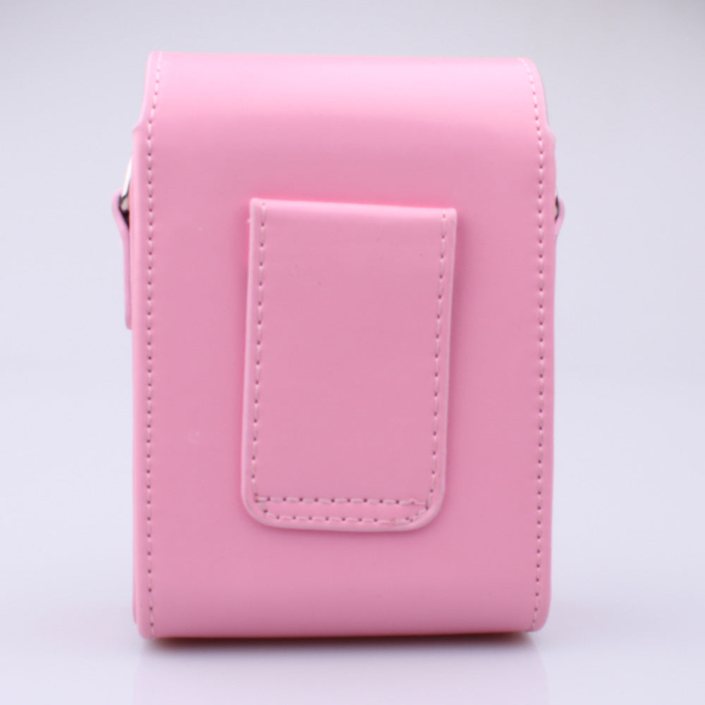 PU Leather Camera Shoulder Bag Waterproof Shoulder Camera Bag for Hiking Camping - Pink