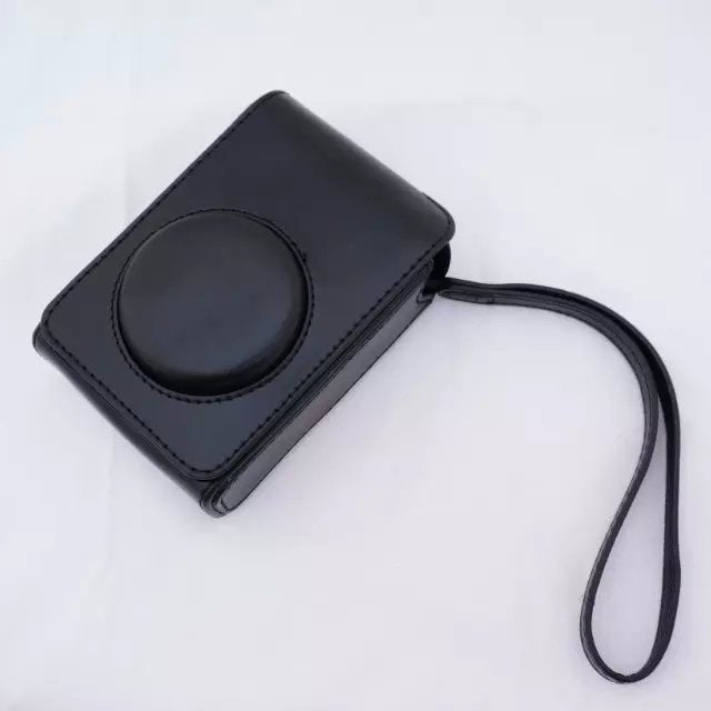 Protective Leather Camera Case with Shoulder Strap for Fujifilm XF1/XQ2/XQ1 - Black