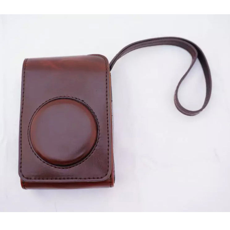 Protective Leather Camera Shell with Shoulder Strap for Fujifilm XF1/XQ2/XQ1 - Coffee