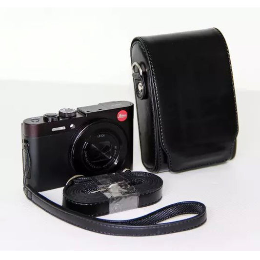 Universal PU Leather Camera Case + Strap for Leica / Panasonic / Fuji / Canon, Size: 11x6.5x3.5cm  - Black