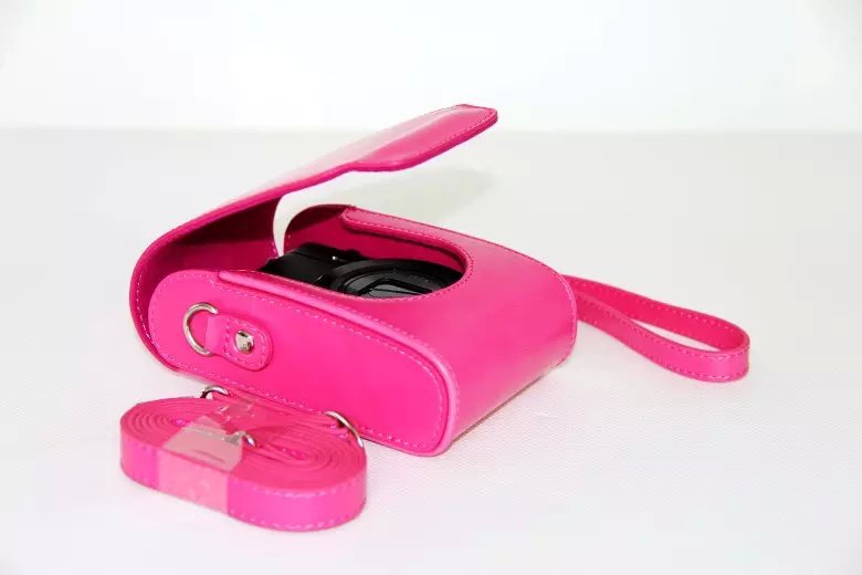 Universal PU Leather Camera Cover + Strap for Leica / Panasonic / Fuji / Canon, Size: 11x6.5x3.5cm  - Rose