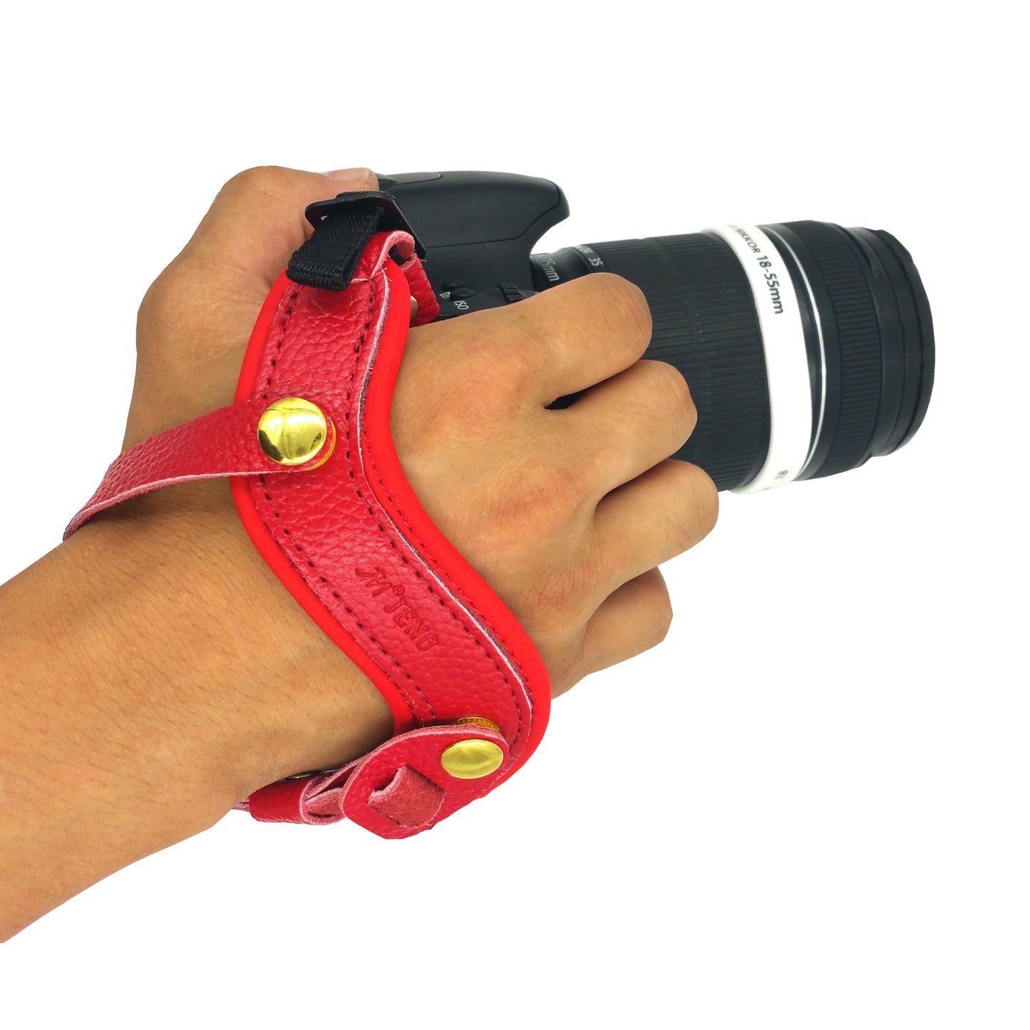 Genuine Leather Camera Wrist Strap Hand Grip for DSLR or SLR Camera - Red
