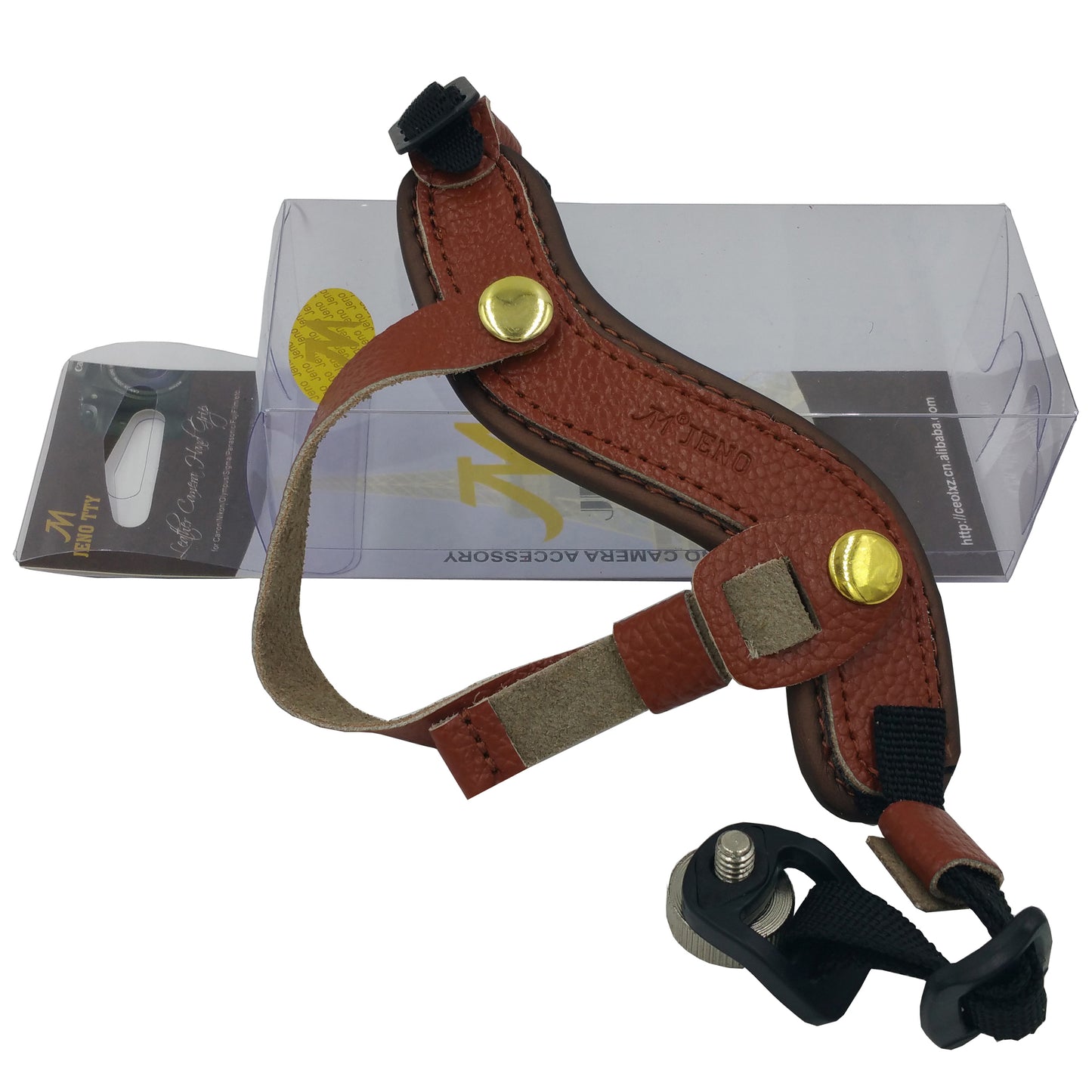Genuine Leather Camera Hand Strap Lanyard for DSLR or SLR Camera - Brown