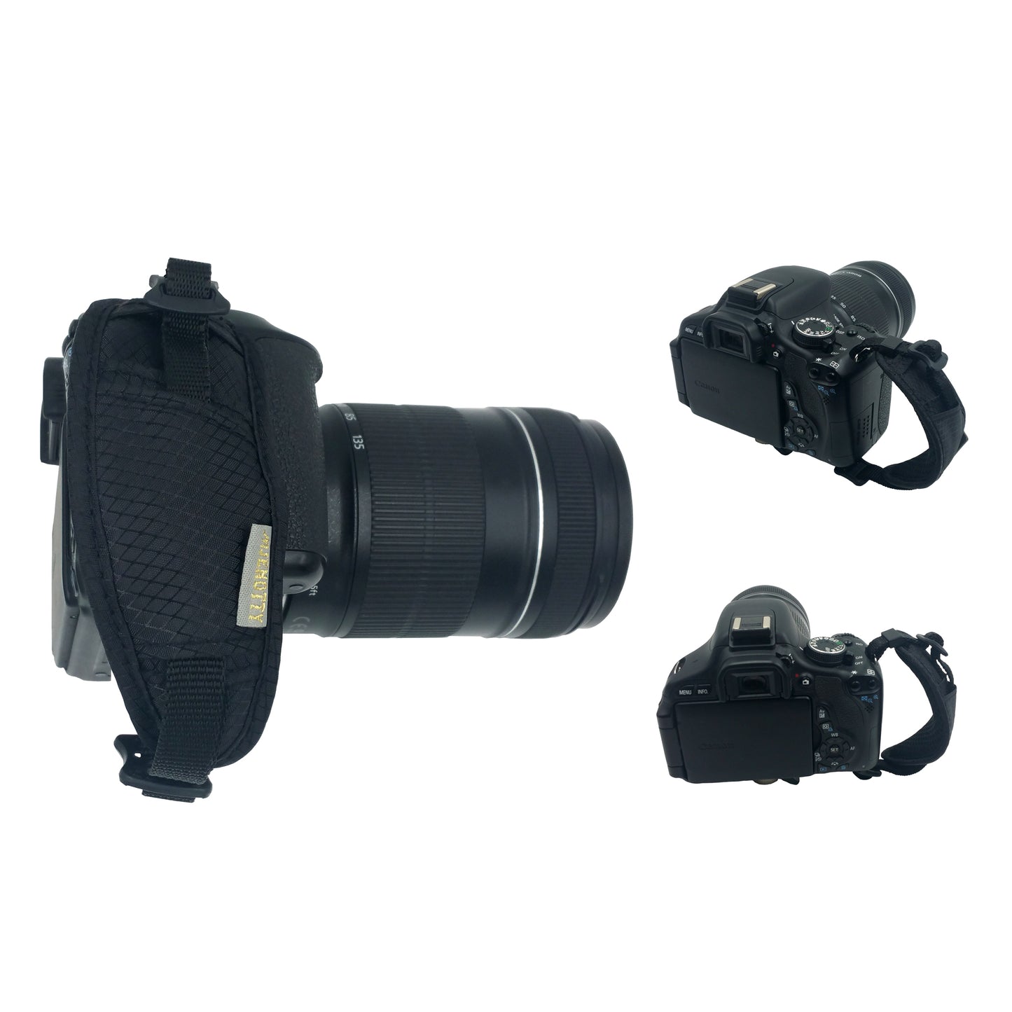 JM-JN-15N Nylon + Sponge Wrist Strap Grip for DSLR SLR Cameras - Black