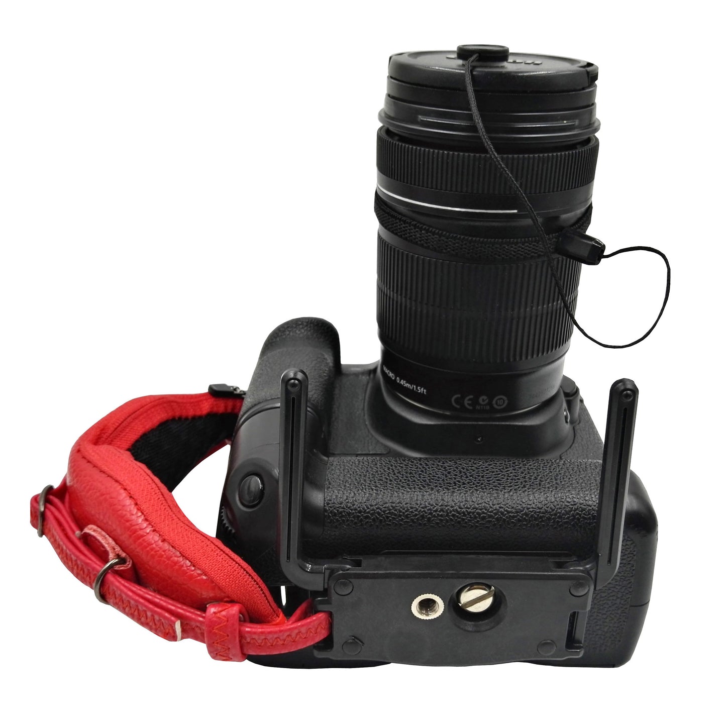 JM-KM-16N Genuine Leather Wrist Strap Grip with Eye Shade for DSLR SLR Cameras - Red