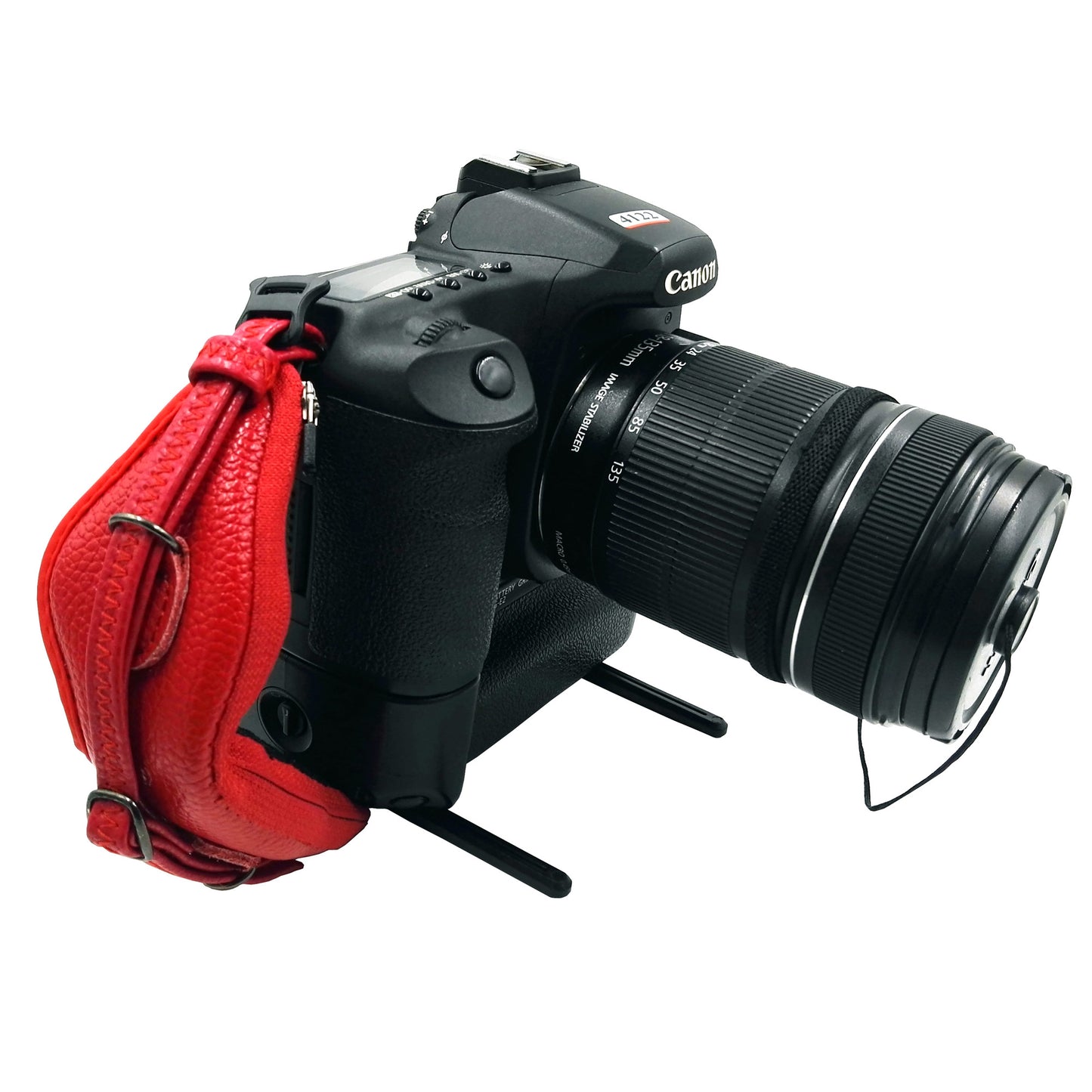 JM-KM-16N Genuine Leather Wrist Strap Grip with Eye Shade for DSLR SLR Cameras - Red