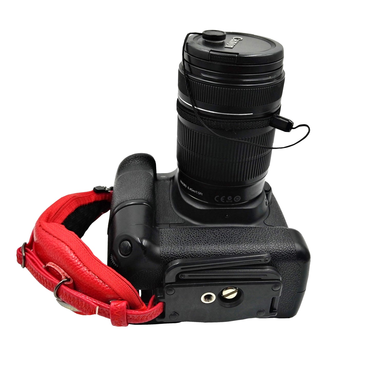 JM-KM-16N Genuine Leather Wrist Strap Grip with Eye Shade for DSLR SLR Cameras - Red