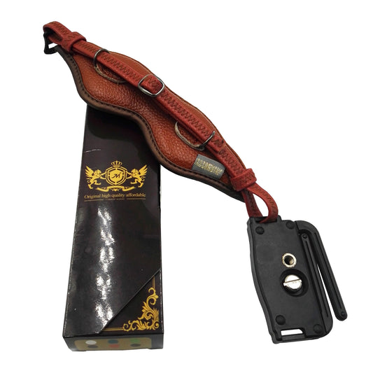 JM-KM-16N Genuine Leather Hand Grip Lanyard for DSLR SLR Cameras with Eye Shade - Brown