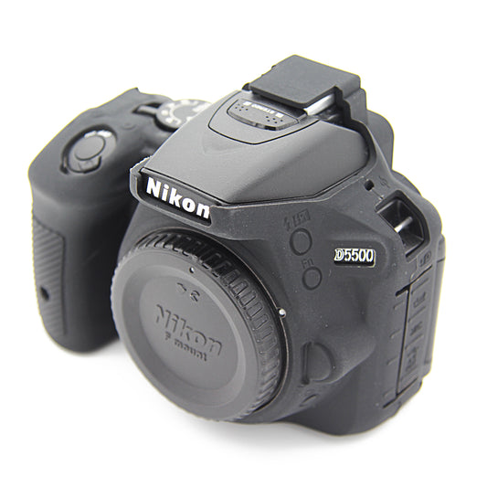 Uniqkart for Nikon D5500 D5600 Cameras Soft Silicone Protective Skin Shell Case - Black